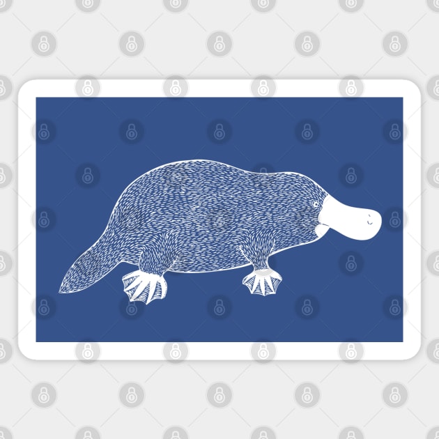 Detailed Platypus Drawing - hand drawn animal lovers design Magnet by Green Paladin